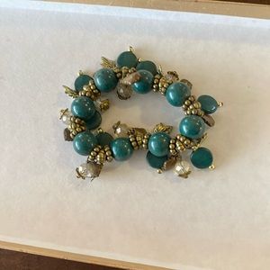 Green boho bracelet